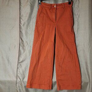 Womens Everlane Rustic Red Cropped Wide Leg Chino Casual Jeans Pants Size 2